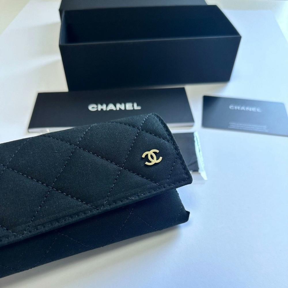 Chanel Black Quilted Fabric Glasses Case