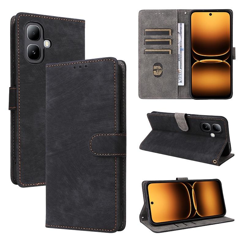 

Flip Cover compatible for Infinix Smart 20 PU Leather Phone Case Full-Body Protection with [RFID Blocking] for Infinix Smart 20 чёрный
