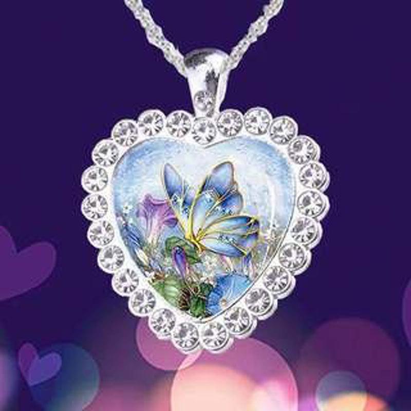 Yunjin wish creative flower butterfly bird necklace crystal necklace series