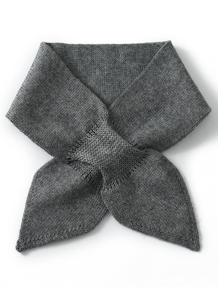 Wool Bow Tie Women Neck Warmer Small Scarf Cowl Collar Loop Soft Winter Essential Knit Accessories