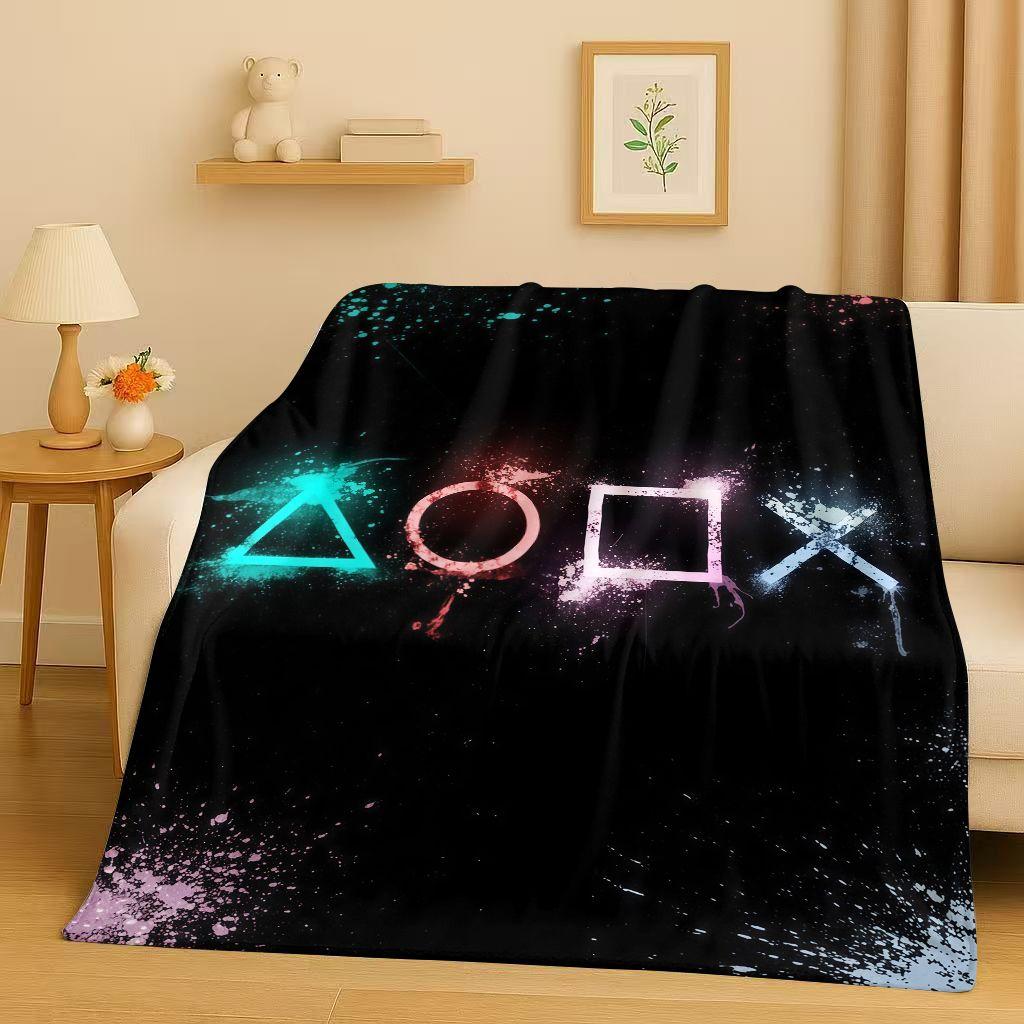 26 Style Game Zone Sign Gamer Controller Flannel Blanket,Ultra Soft Warm Plush Throw for Home Bedroom Bed Sofa Cover Kids Gift