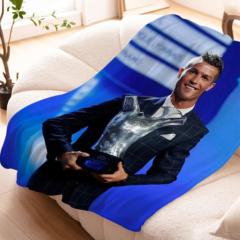 Sofa Blankets for Winter Cristiano Ronaldo Warm Knee Bed Fleece Custom Camping Fluffy Soft Blankets Microfiber Bedding King Size