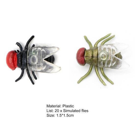 Odolné mouchy model Živé žertovné rekvizity Plastová halloweenská rekvizita Umělá moucha Zvíře