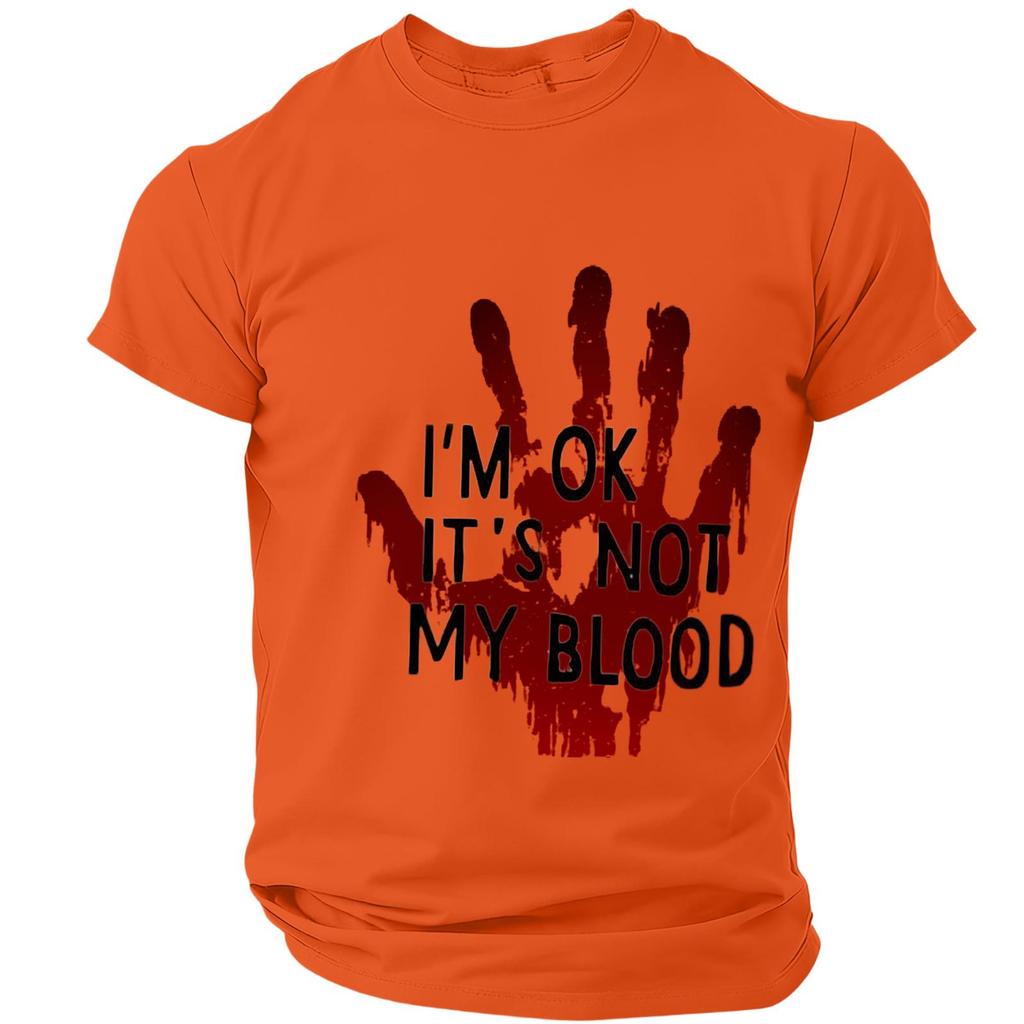 Men's Casual Short Sleeve Halloween Print T-Shirt - Lightweight Breathable Round Neck Top