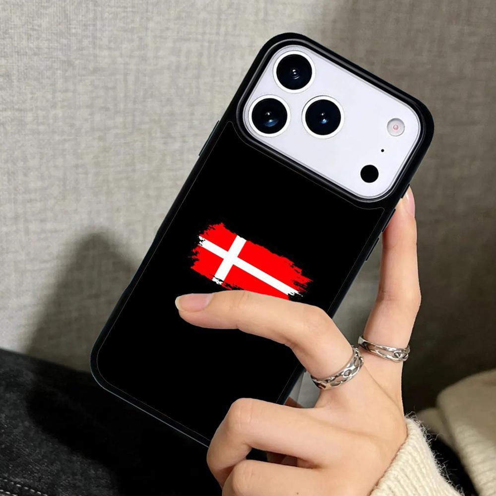 Capa Case for iPhone 17 Air 16 Pro Max 15 Plus 11 13 Mini 14 12 Back Phone Cover Denmark Flag