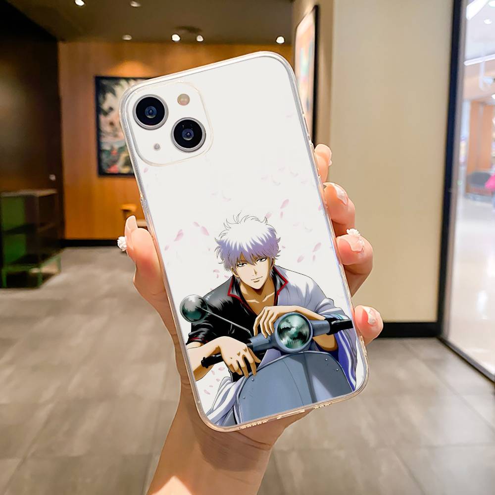 G-Gintama-Gintoki Sakata Phone Case For iPhone17,16,15,14,13,12,Pro Max,16/15/14 Plus XS Soft Silicone Transparent Cover