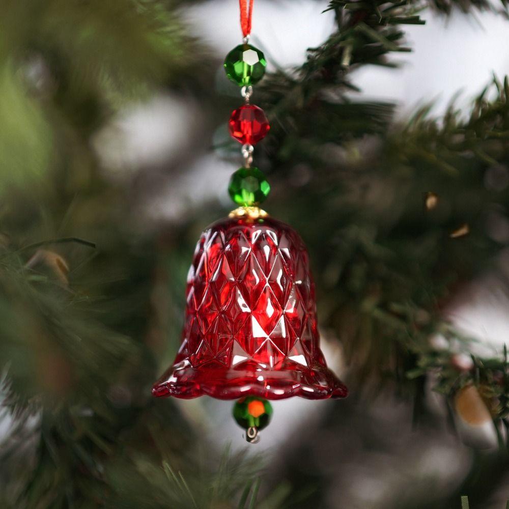 Exquisite Crystal Wind Chime Transparent Bell Glass Pendant Christmas Tree Decorations  Backyard