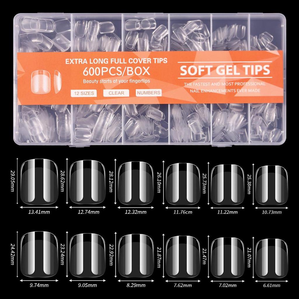 Glossy Semi-Frosted False Nail Art Tips - Boxed, Seamless, Wearable Stickers