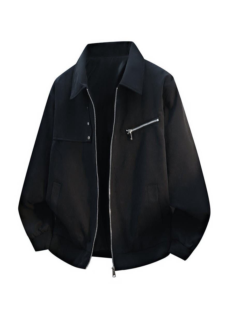 2026 Men s Trendy Loose Lapel Jacket - Versatile Cross-Border Outerwear Top 3XL чёрный