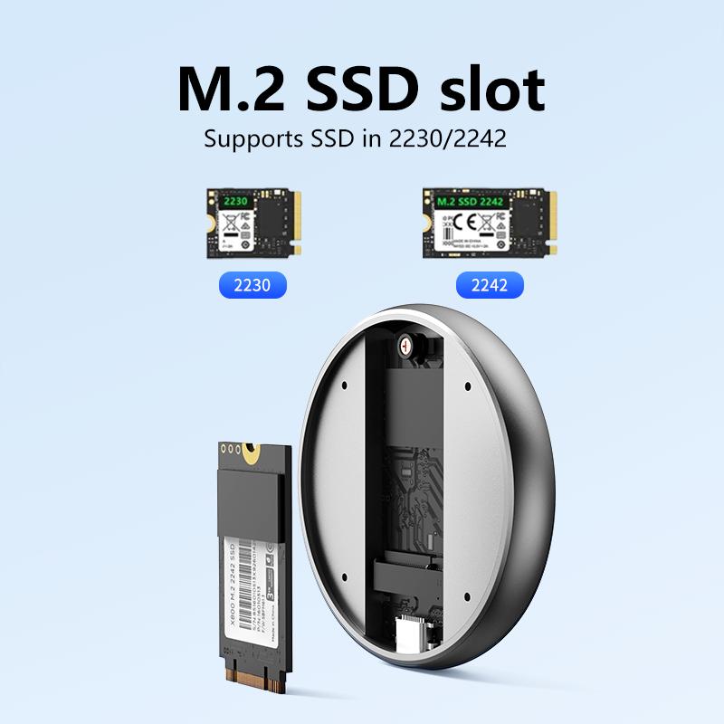 Magnetické M.2 2230/2242 NVMe SSD pouzdro Magsafe SSD pouzdro USB C 3.2 Gen2 až NVMe PCI-E pro iPhone 15 Pro Max ProRes MacBook