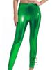 Gold Stamped Faux Leather Shiny Leggings - European & American Style, Candy Color, Nightclub Tight Cropped Pants