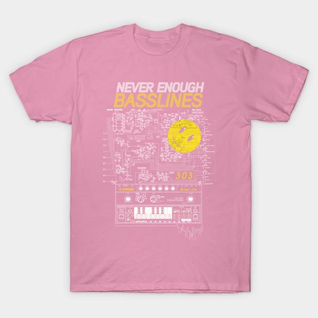 T-Shirt Damen 303 Never Enough Basslines Harajuku Print Kawaii T-Shirt Sommer Kurzarm Damen T-Shirt Top Tee
