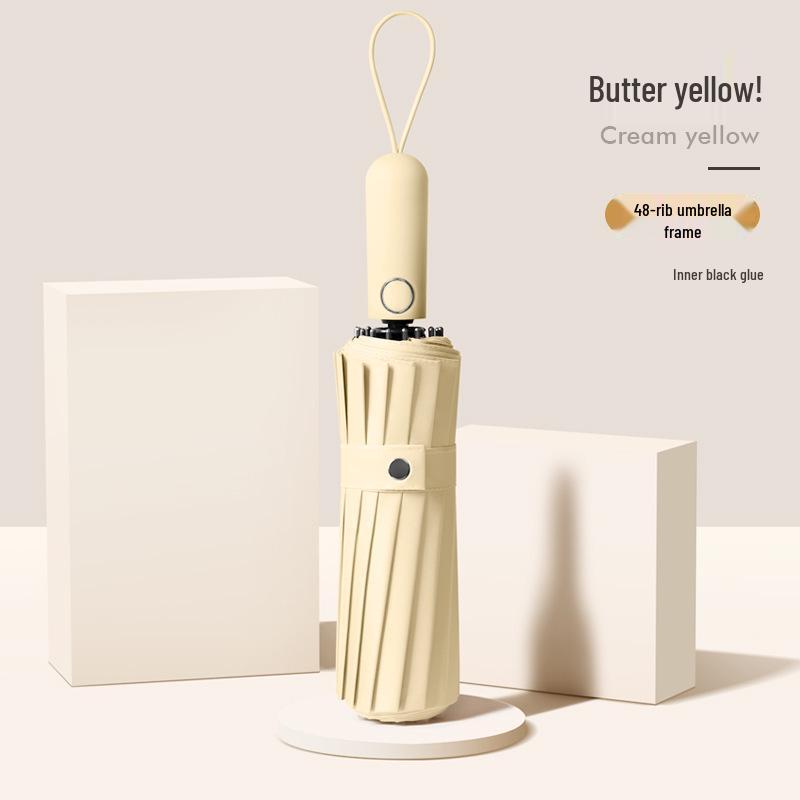 Extra Stort Automatiskt Fällbart Paraply: Sol- och regnskydd för män och kvinnor, Anpassningsbar reklam.