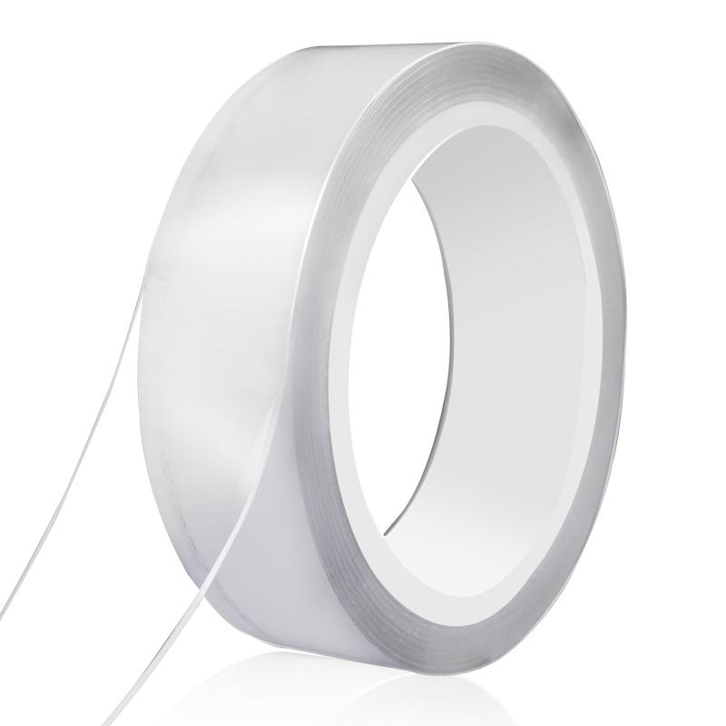 Custom Wide Double Sided Transparent Nano Adhesive Tape High Mounting Wall Reusable Grip Reusable Transparent Tape (transparent,5 meters&5cm*5m&20mm) прозрачный