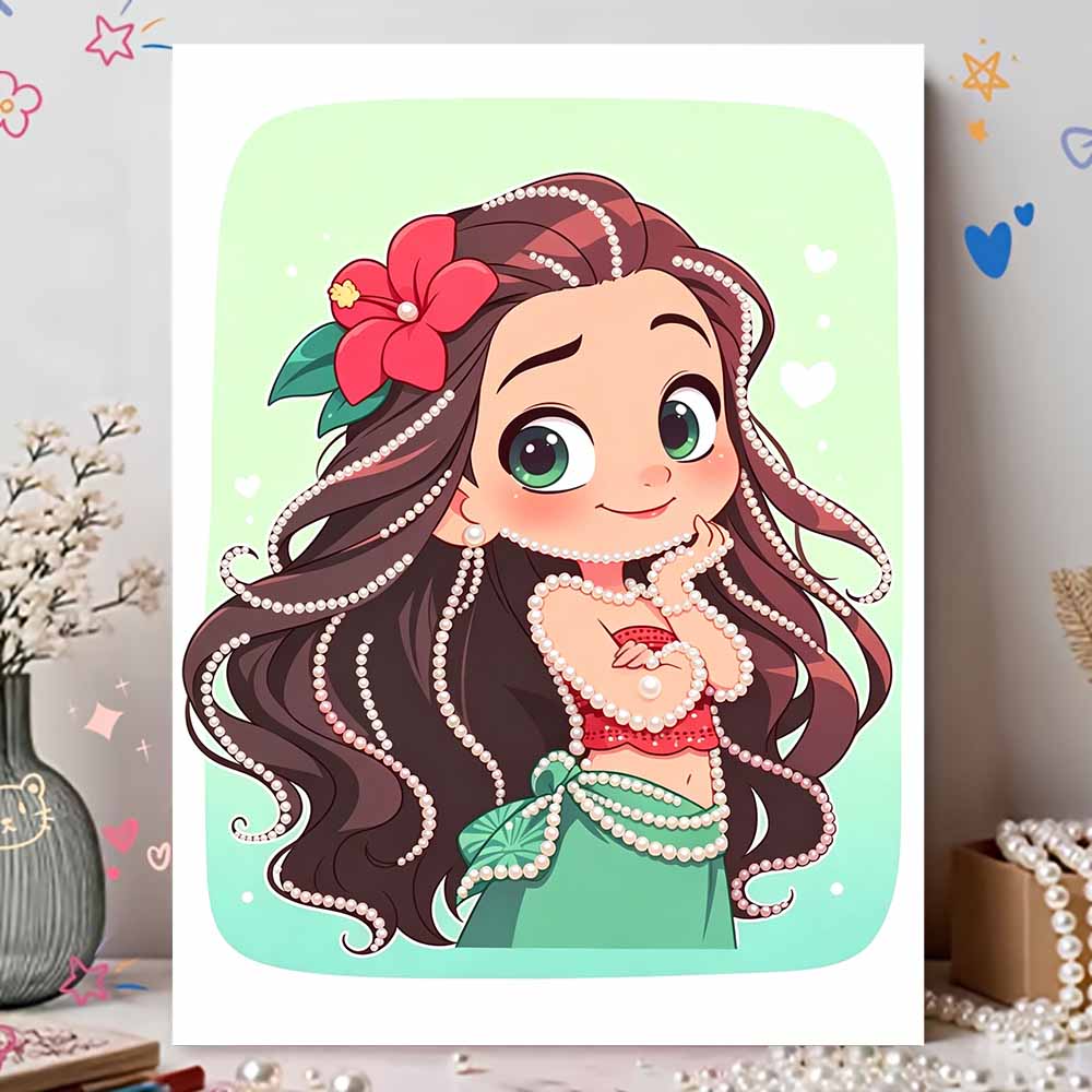 Disney Pearl Painting Moana Q Version Image Handmade DIY Pearl Gem Painting Pictures Crafts Special Shape Home Wall Decoration