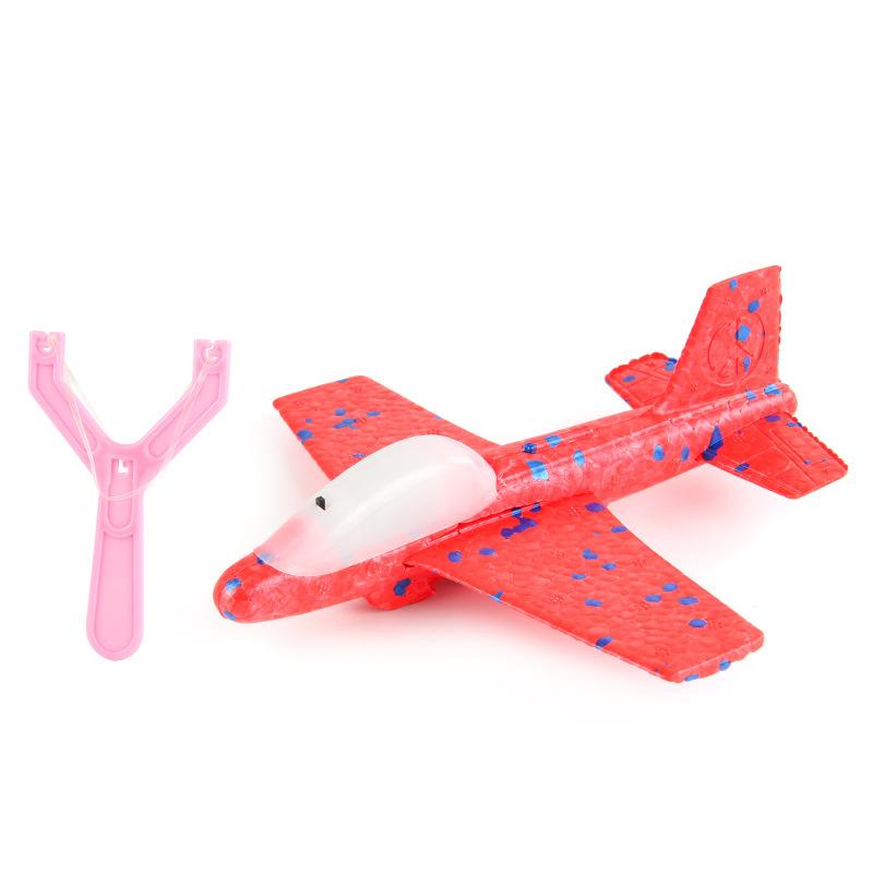 Children Ejecting Foam Aircraft Toys Slings Ejection Flight With Night Light Hand-throw Outdoor Sports Toy Ejection Airplane