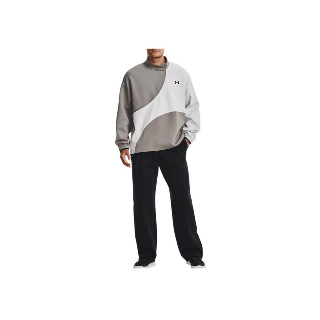 Under Armour Unstoppable Color Blocked Stand Collar Sports Hoodie Men hoodies Light-Gray 1379813-294