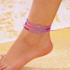 Women Double Layer Zircon Cross Figure 8 Hollow Heart Thin Chain Anklet Minimalist Beach Foot Jewelry