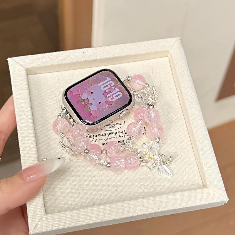 Glazed Lotus Beaded Strap for Xiaomi 10 Smart Band, Huawei GT6, and Apple iWatch 11