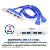 Xiwai 50cm USB Buchse Hub zu Mainboard Montagepanel Verlängerungskabel mit PCI-Blende 4-Port 3.0 20-Pin