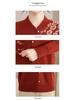 Velvet Qipao Collar Sweater for Middle-Aged & Elderly - Winter One-Piece Stylish Top with Thickened Base Layer.