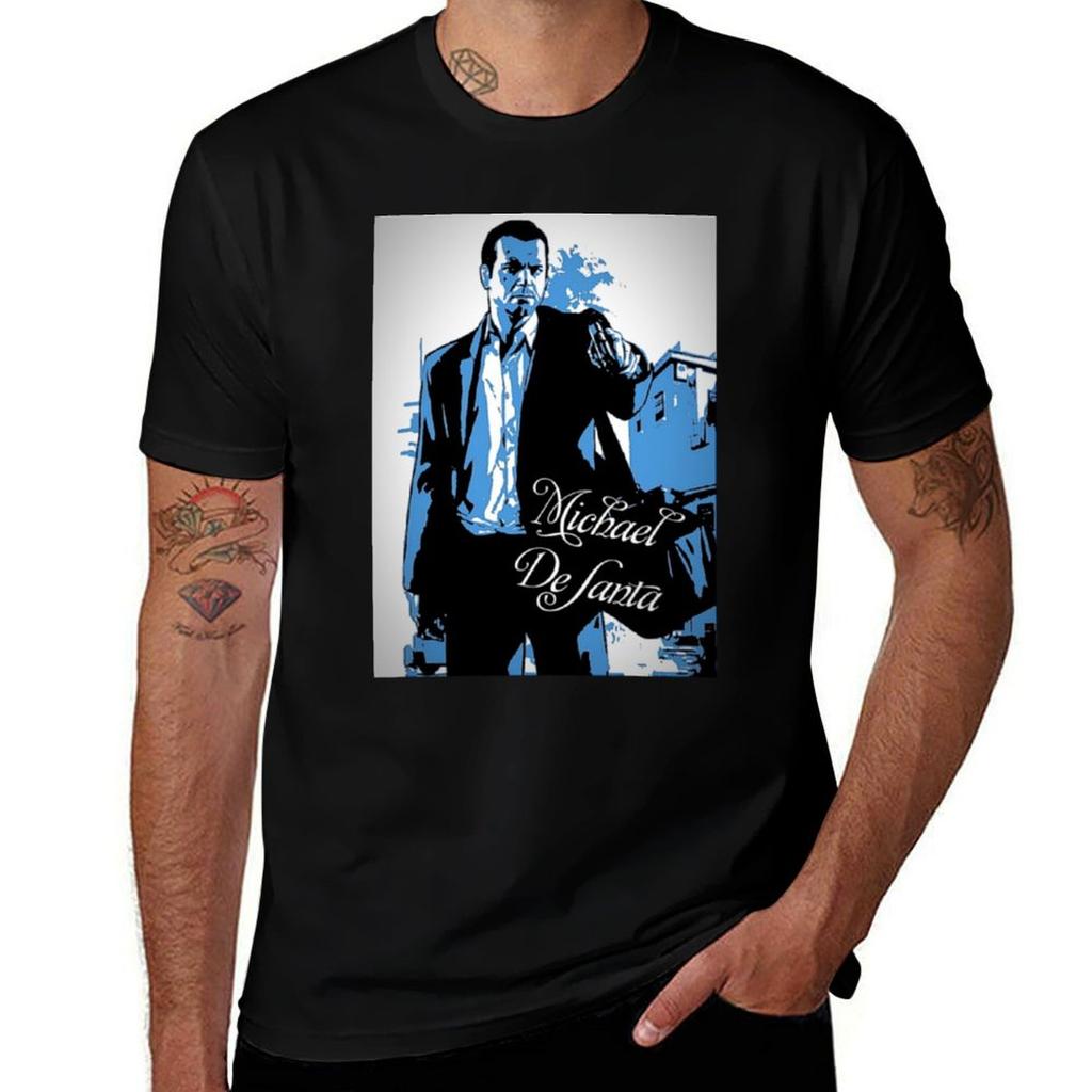 Michael De Santa (pop Art)173 T-shirt T Shirts For Man Graphic Tees Cotton T Shirts High Quality T Shirt Personalised T-shirt