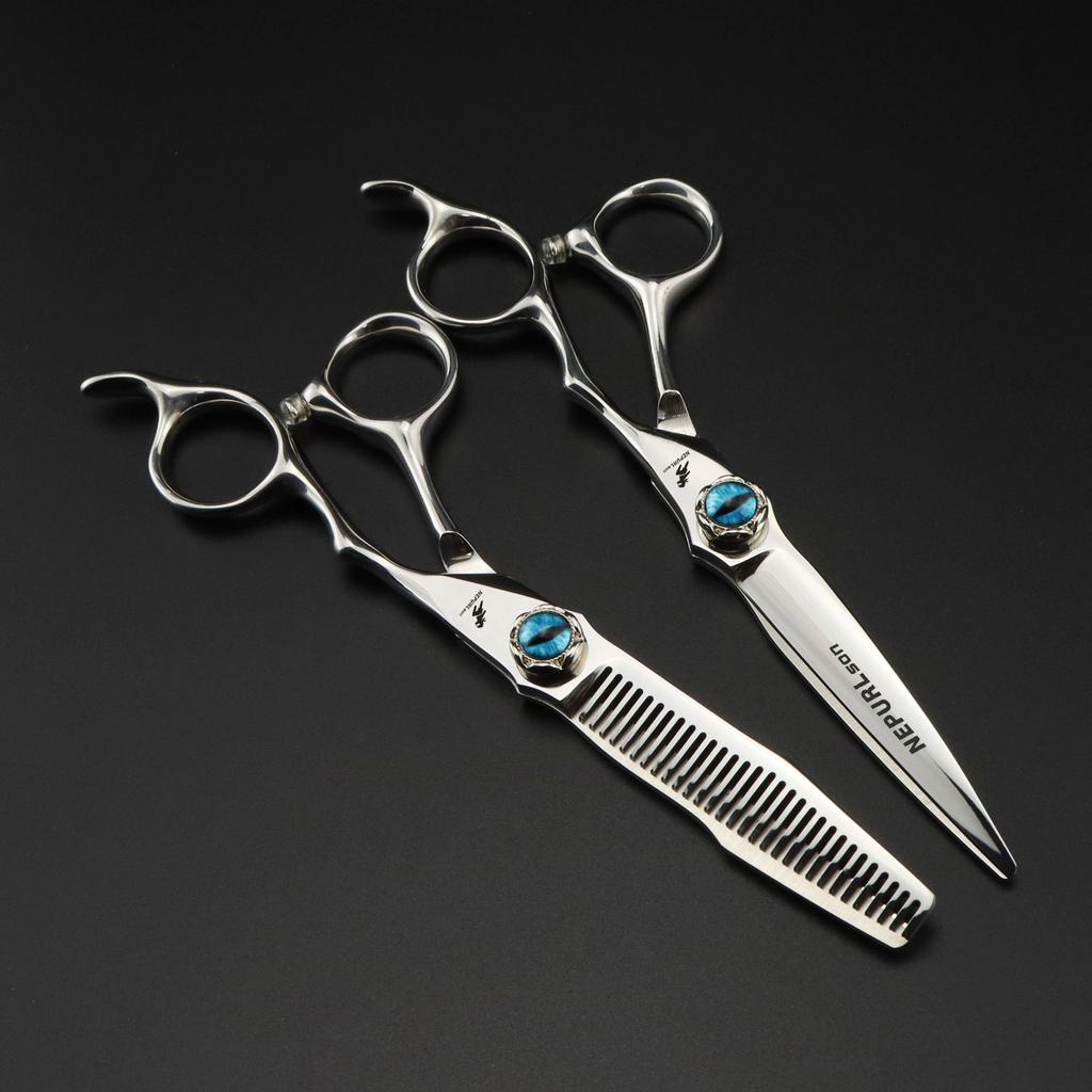 6.0 Nimpson, Devil'S Eye Screw, Hair Scissors, Haircut Tooth Scissors, Thin