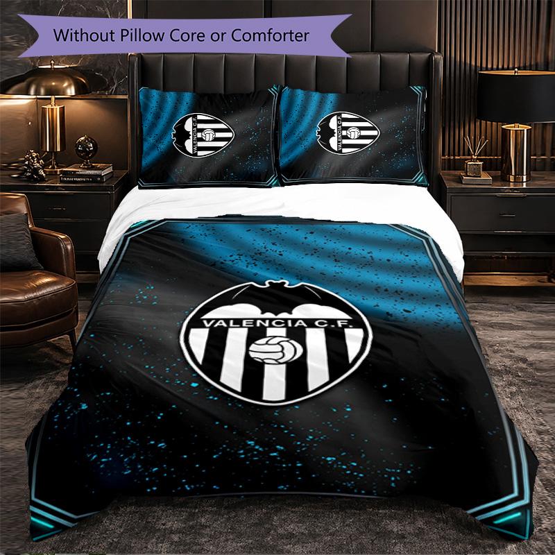 Valencia FC Themed Bedding 3Pcs Duvet Cover Set Decorative Bed Linen For Teen Room Home Decoration