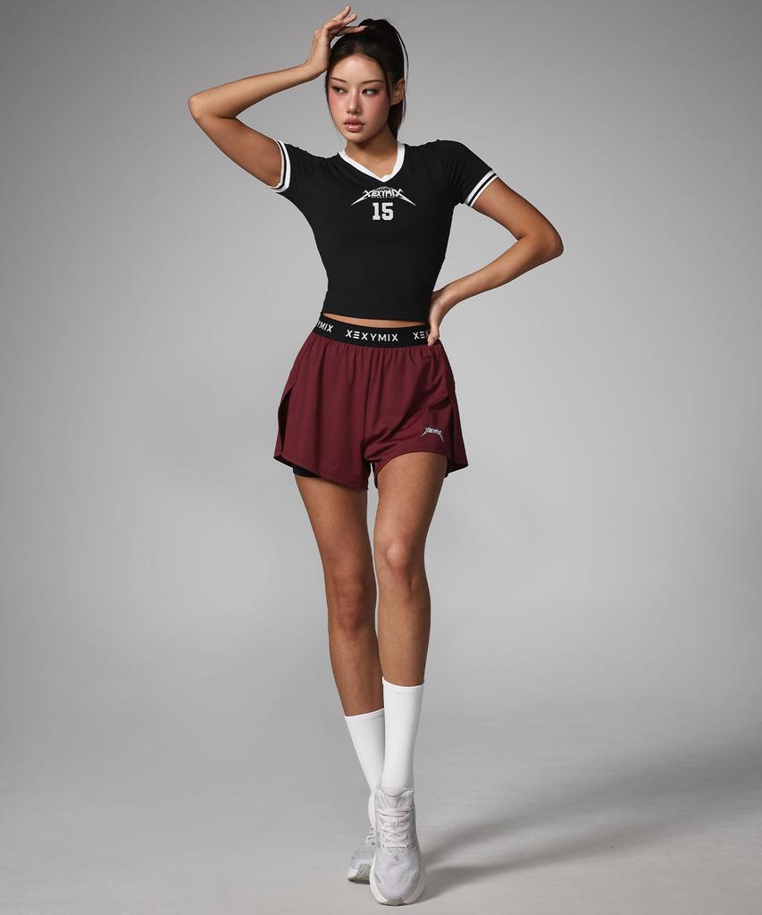 XEXYMIX Nx Women'S Logo Banding Two-In-One Shorts Xfl2Ps1011