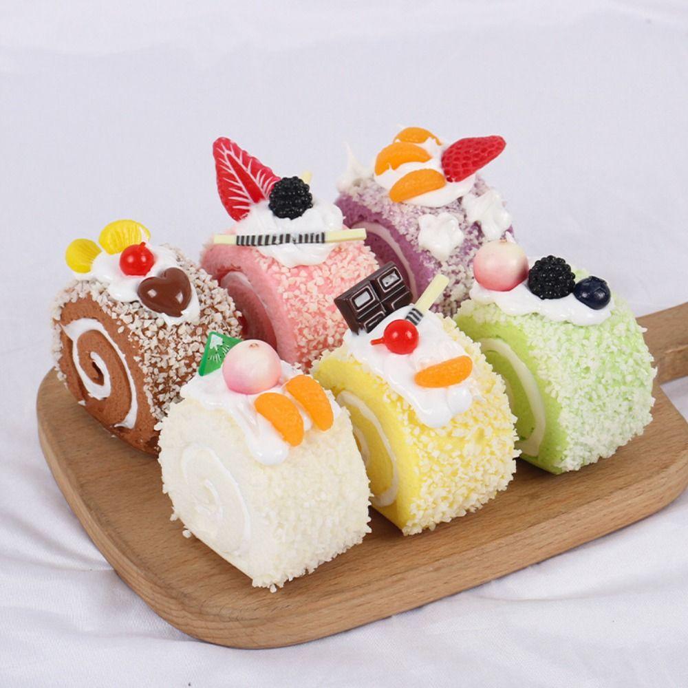 

Кухонная мебель, рулон полотенец, десерт, швейцарский рулет из искусственной кожи, новый имитация торта, украшение для еды