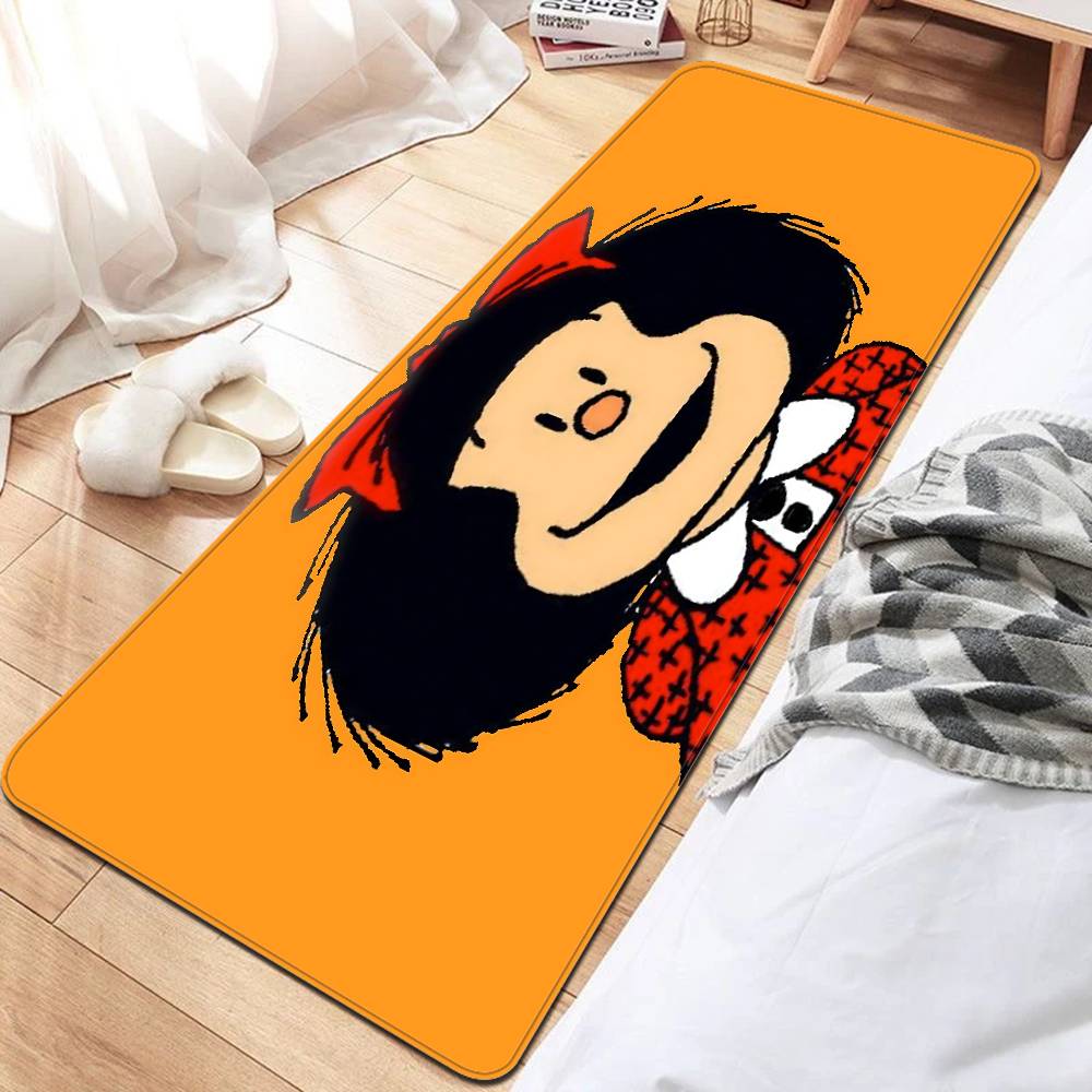 M-Mafalda Girl Floor Mat INS Style Soft Bedroom Floor House Laundry Room Mat Anti-skid Bedside Area Rugs