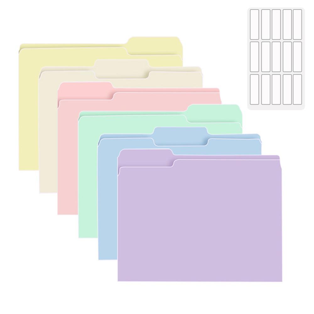 6PCS/Set PP A4 File Folder Colored Multifunctional Manila Folder with Category Index Stickers Archive File Organizer Students