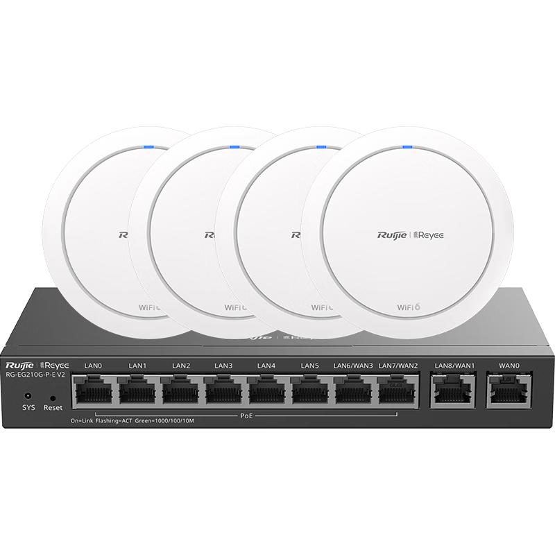 Ruijie WiFi 6 AX1800 Whole-Home Ceiling AP & Gateway Kit (CN version)