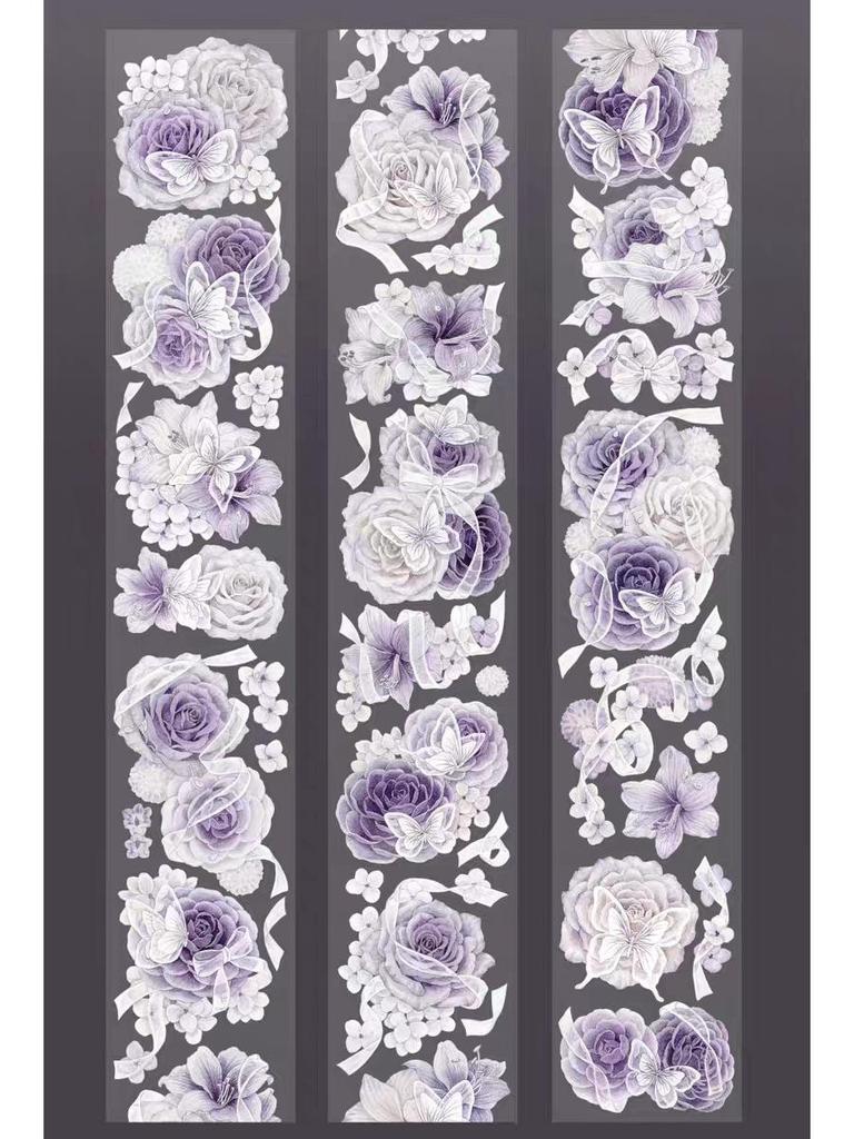 Falling Sunset Tide Washi Tape & Stickers for Journals: Flowing Hemp Ancient Style