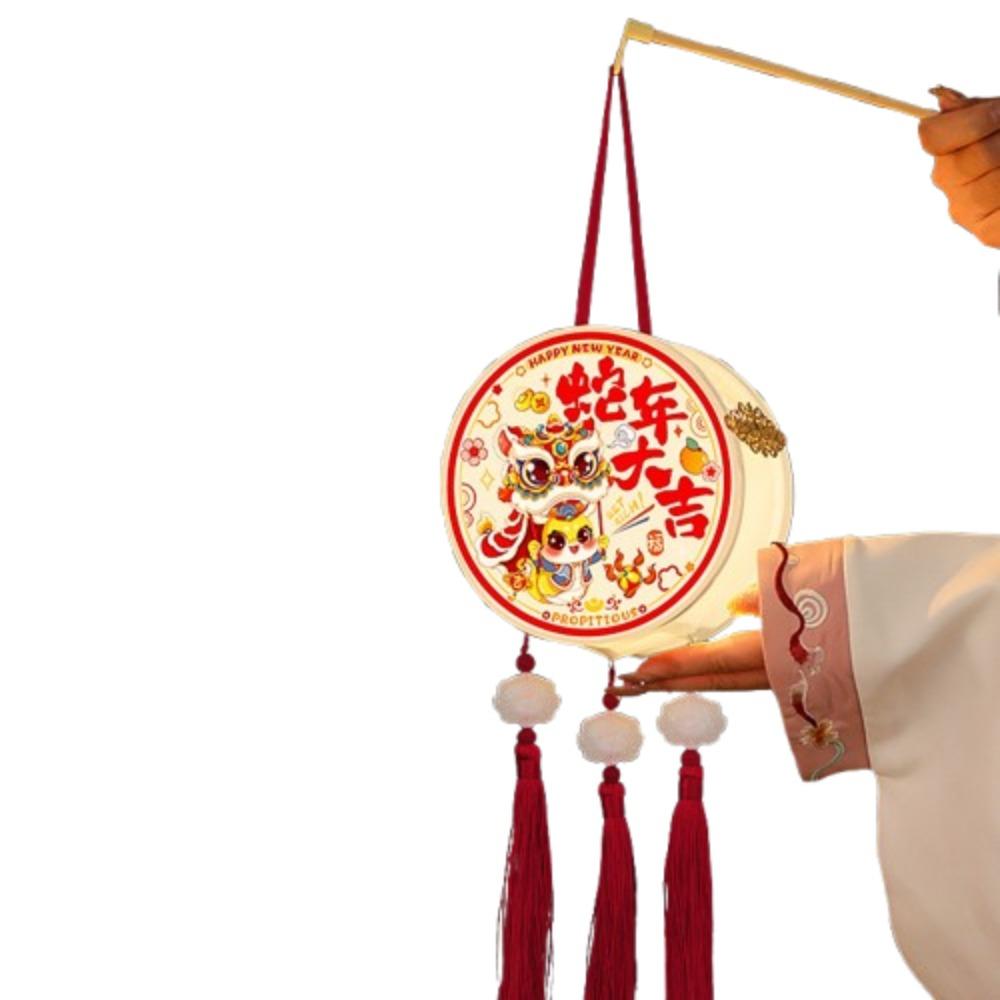 Craft Lantern Handmade DIY Pack Round Hand-held LED Lamp  Festival Celebration
