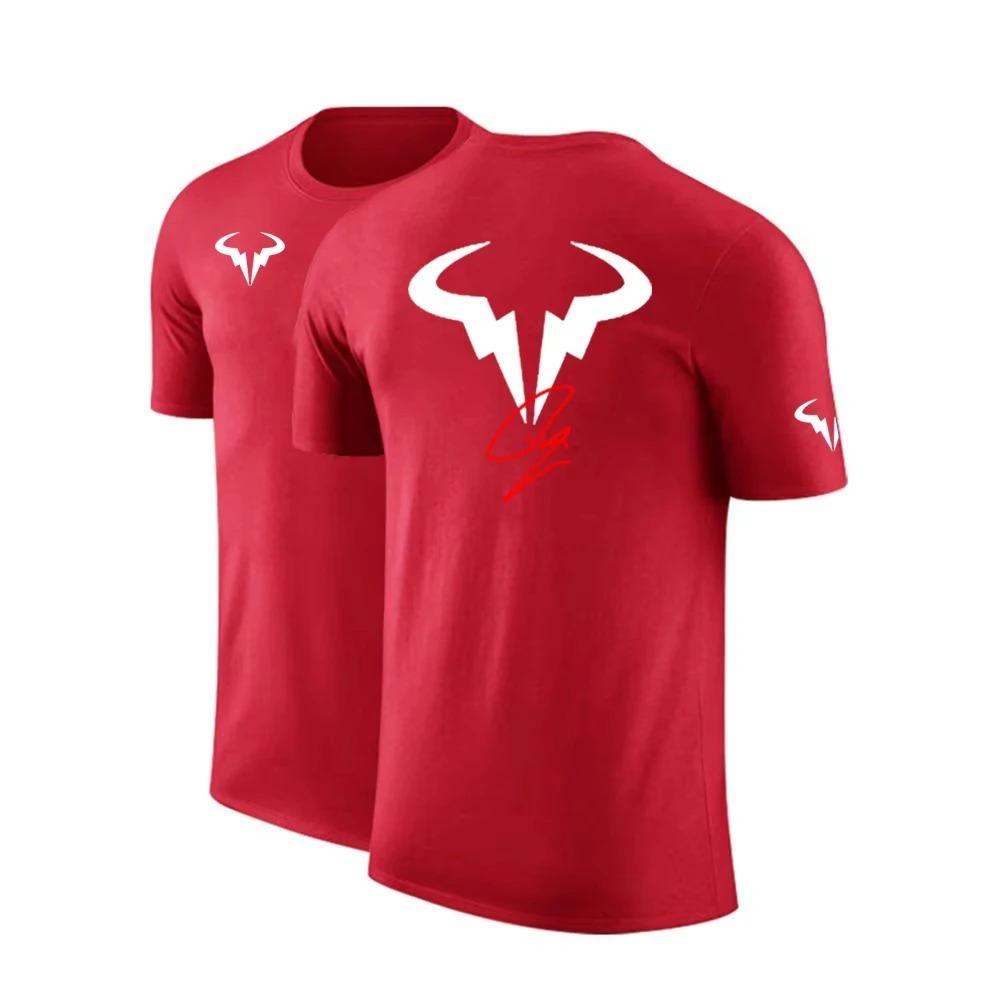 Rafael Nadal Tennis Player Men's Cotton Jersey High Quality Oversized Y2k Short Sleeve Solid Color Casual Female Male Clothing