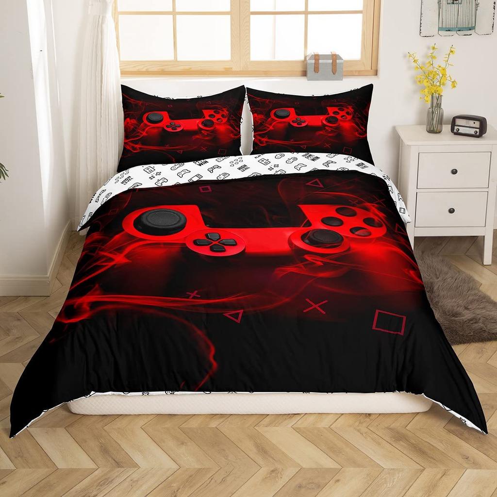 Vintage Flower Three-Piece Digital Printing Bedding Set Baroque Style Bed Cover