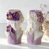 Flower Girl Embossed Cylindrical Silicone Mold Holiday Candle Silicone Mould For Resin Casting Handmade Candle Soap
