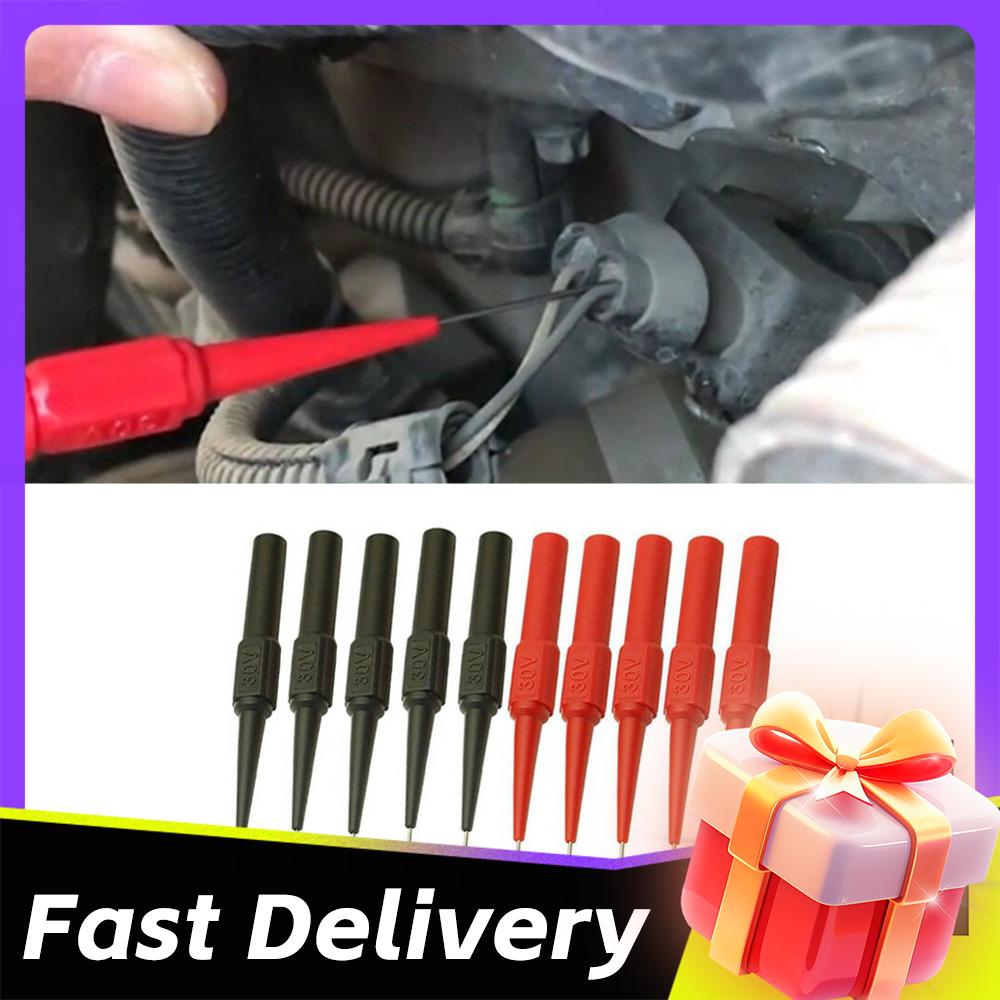 10pcs Insulated Piercing Needle Non-destructive Multimeter Test Probes Red/Black Test Probe Digital Multimeter Test Equipment