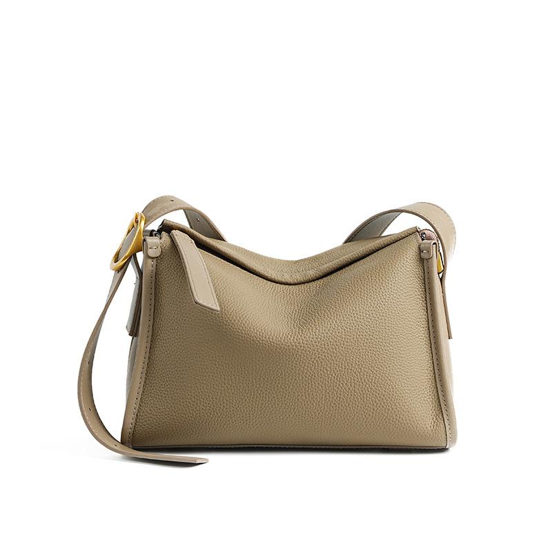 TOGO Top Layer Cowhide New Lazy Style High-end Single Shoulder Crossbody Bag Versatile Large Capacity Leather Pillow Bag For Women