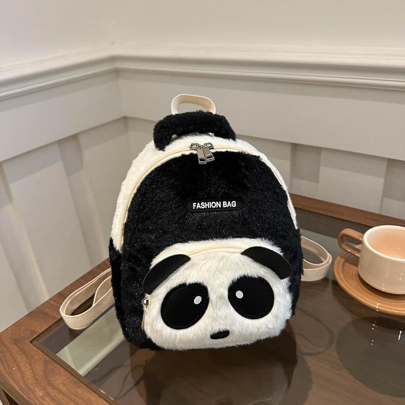 Plush Panda Backpack For Kids With Breathable Design And Storage For Kindergarten Use