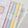 Polka Dot Pixel Pudding Retractable Gel Pen 0.5mm Ins Kawaii Cartoon Fashion Quick-Drying Black Ink Exam Pen for Students