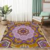 Bohemian Vintage Purple Gold Flowers Area Rug Non Slip Floor Mat for Living Room Bedroom Ethnic Home Decor