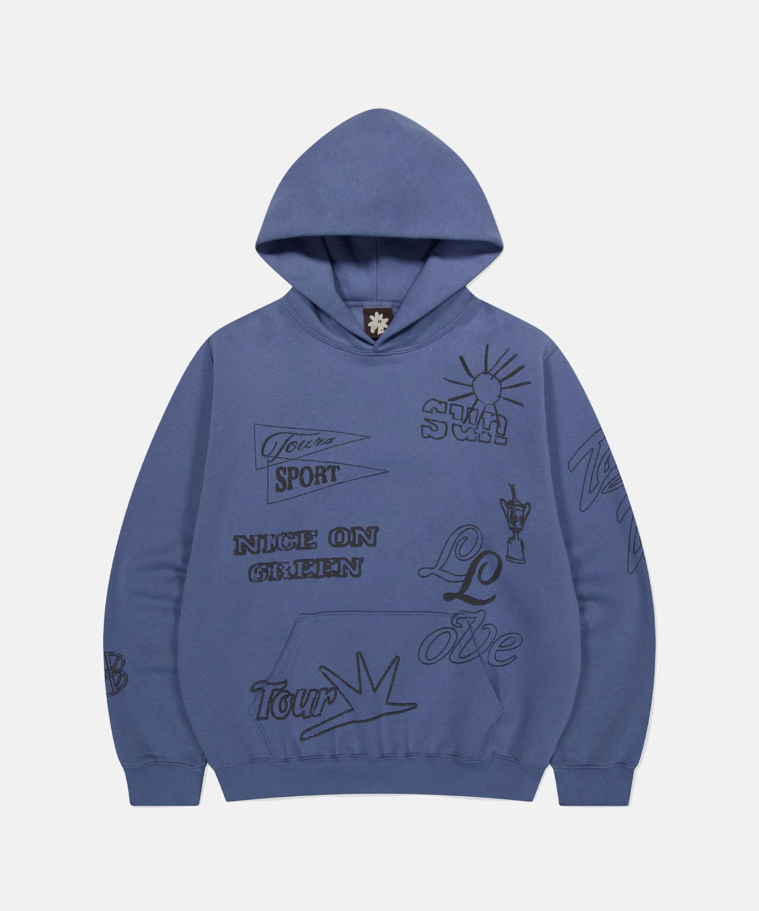 Sun Love Stencil Hoodie Violet L