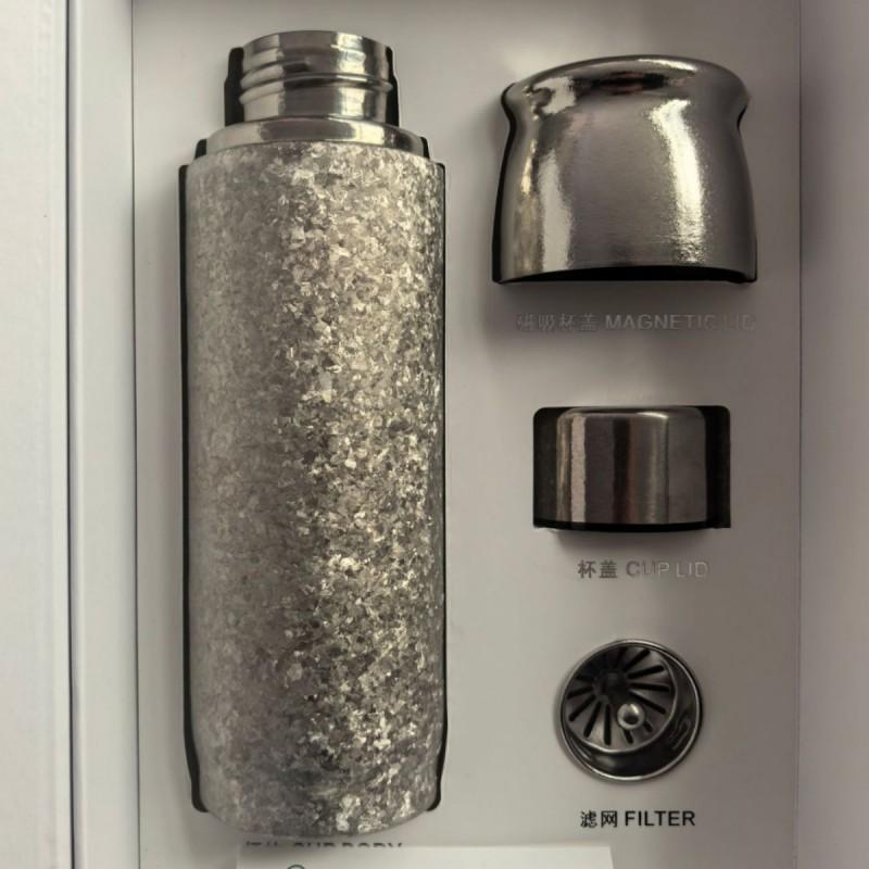 Titanium Vacuum Insulated Travel Mug With Magnetic Lid Tea Strainer 450ml Stainless Steel Cup Office Home Outdoor Use