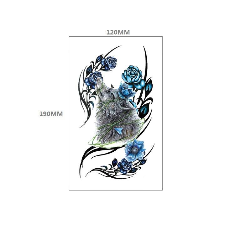 Adesivo de tatuagem de caveira, significado eterno, alerta de relógio, rosa vermelha, capa de peito de pistola, adesivo de transferência de água