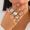 European & American Cross-Border Geometric Arc Ring Set: Stylish, Irregular Metal Design