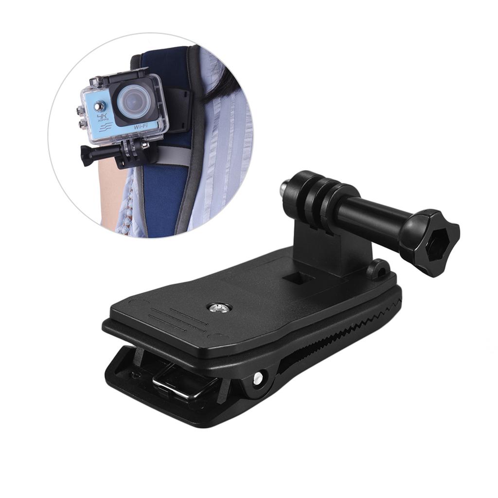 Backpack Strap Cap Clip Mount 360 Degree Rotary Clamp Arm for GoPro Hero 7 6 5 4 3+ for Xiaomi Yi Lite 4K + Action