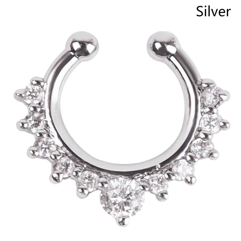 1 Pcs Fake Piercing Nose Ring For Women Clip Septum Rock Hip Hop Punk  Body Jewelry Fake Perforation Nose Studs