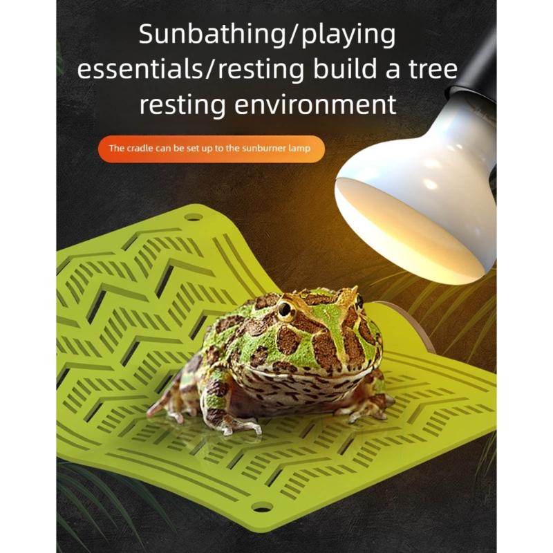 Elevated Reptiles Bedding ABS Climbing Perch With Powerful Suction Cups Lizards Lounger Hammock For Vivarium Decoration